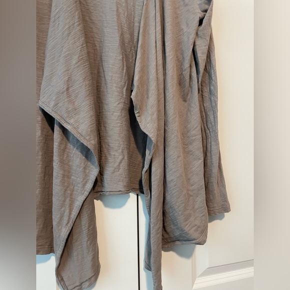 Mododoc Open Front Cotton Cardigan Sweater Sz Medium in Neutral Khaki - Picture 4 of 8